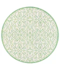 Madrid Vintage Filigree Textured Weave Cream/Green 5' Round Indoor/Outdoor Area Rug