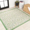 Jonathany Santa Monica SMB107J Cream/Green Area Rug 5 ft. 3 in. X 5 ft. 3 in. Square