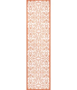 Jonathany Santa Monica SMB107L Cream/Orange Area Rug 2 ft. 2 in. X 8 ft. Runner