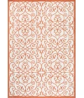 Madrid Vintage Filigree Textured Weave Cream/Orange 8 ft. x 10 ft. Indoor/Outdoor Area Rug