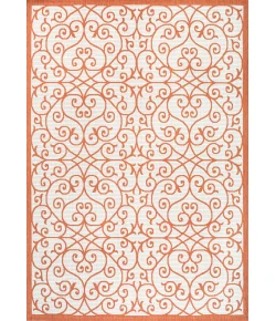 Jonathany Santa Monica SMB107L Cream/Orange Area Rug 7 ft. 9 in. X 10 ft. Rectangle
