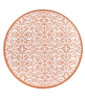 Madrid Vintage Filigree Textured Weave Cream/Orange 5' Round Indoor/Outdoor Area Rug