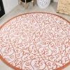 Jonathany Santa Monica SMB107L Cream/Orange Area Rug 5 ft. 3 in. X 5 ft. 3 in. Round