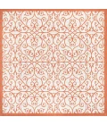 Madrid Vintage Filigree Textured Weave Cream/Orange 5' Square Indoor/Outdoor Area Rug
