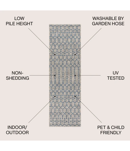 Jonathan Y SANTA MONICA Gray SMB108A 2ft.-2in. X 20ft. Rect. Rug