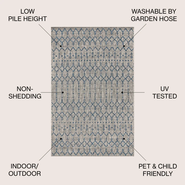 Jonathan Y SANTA MONICA Gray SMB108A 10ft. X 14ft. Rect. Rug