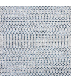 Jonathany Santa Monica SMB108A Light Gray/Navy Area Rug 5 ft. 3 in. X 5 ft. 3 in. Square