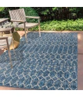 Ourika Moroccan Geometric Textured Weave Navy/Light Gray 9 ft. x 12 ft. Indoor/Outdoor Area Rug