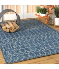 Ourika Moroccan Geometric Textured Weave Navy/Light Gray 9 ft. x 12 ft. Indoor/Outdoor Area Rug