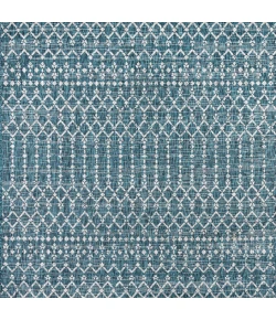 Jonathany Santa Monica SMB108C Teal/Gray Area Rug 5 ft. 3 in. X 5 ft. 3 in. Square