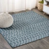 Jonathany Santa Monica SMB108C Teal/Gray Area Rug 5 ft. 3 in. X 5 ft. 3 in. Square