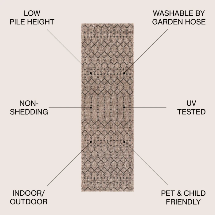 Jonathan Y SANTA MONICA Brown SMB108D 2ft.-2in. X 14ft. Rect. Rug