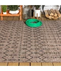 Ourika Moroccan Geometric Textured Weave Natural/Black 4 ft. x 6 ft. Indoor/Outdoor Area Rug