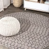 Jonathany Santa Monica SMB108D Natural/Black Area Rug 5 ft. 3 in. X 5 ft. 3 in. Round