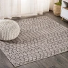 Jonathany Santa Monica SMB108D Natural/Black Area Rug 5 ft. 3 in. X 5 ft. 3 in. Square