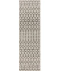 Ourika Moroccan Geometric Textured Weave Light Gray/Black 2 ft. x 8 ft. Indoor/Outdoor Runner Rug