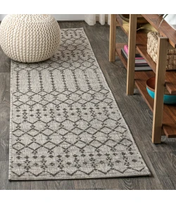 Jonathany Santa Monica SMB108E Light Gray/Black Area Rug 2 ft. 2 in. X 8 ft. Runner