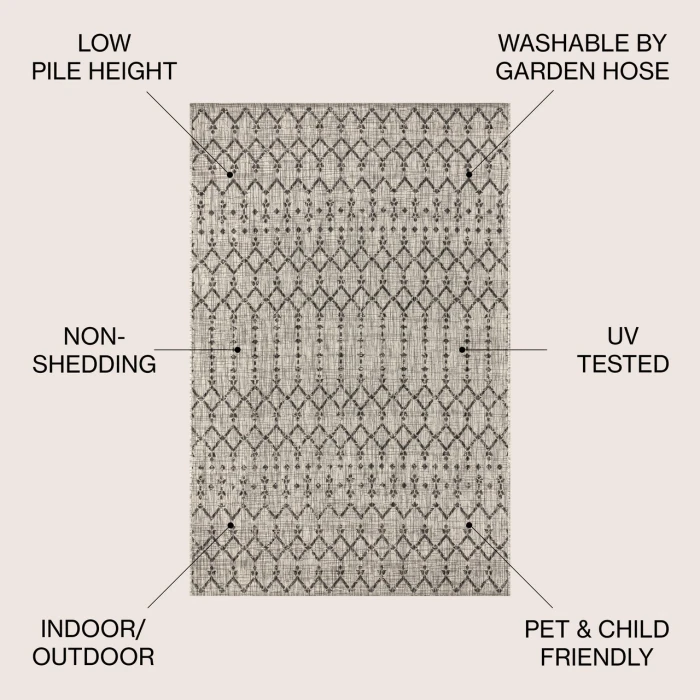 Jonathan Y SANTA MONICA Gray SMB108E 10ft. X 14ft. Rect. Rug