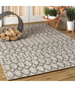 Jonathany Santa Monica SMB108E Light Gray/Black Area Rug 3 ft. 1 in. X 5 ft. Rectangle