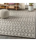 Ourika Moroccan Geometric Textured Weave Light Gray/Black 3 ft. x 5 ft. Indoor/Outdoor Area Rug