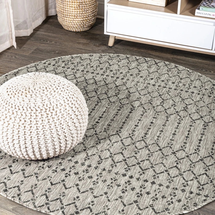 Jonathan Y SANTA MONICA Gray SMB108E 3ft.-1in. Round Rug