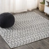 Jonathany Santa Monica SMB108E Light Gray/Black Area Rug 5 ft. 3 in. X 5 ft. 3 in. Square