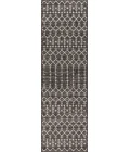 Ourika Moroccan Geometric Textured Weave Black/Gray 2 ft. x 10 ft. Indoor/Outdoor Runner Rug