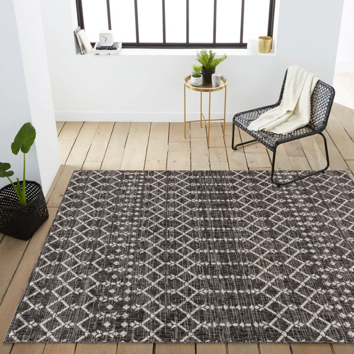 Jonathan Y SANTA MONICA Black SMB108F 6ft. X 9ft. Rect. Rug