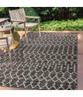 Ourika Moroccan Geometric Textured Weave Black/Gray 8 ft. x 10 ft. Indoor/Outdoor Area Rug