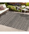 Ourika Moroccan Geometric Textured Weave Black/Gray 8 ft. x 10 ft. Indoor/Outdoor Area Rug