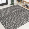 Jonathany Santa Monica SMB108F Black/Gray Area Rug 5 ft. 3 in. X 5 ft. 3 in. Square