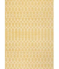 Ourika Moroccan Geometric Textured Weave Yellow/Cream 4 ft. x 6 ft. Indoor/Outdoor Area Rug