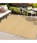 Ourika Moroccan Geometric Textured Weave Yellow/Cream 4 ft. x 6 ft. Indoor/Outdoor Area Rug