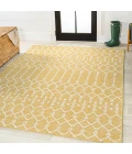 Ourika Moroccan Geometric Textured Weave Yellow/Cream 4 ft. x 6 ft. Indoor/Outdoor Area Rug