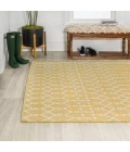 Ourika Moroccan Geometric Textured Weave Yellow/Cream 4 ft. x 6 ft. Indoor/Outdoor Area Rug