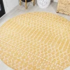 Jonathany Santa Monica SMB108G Yellow/Cream Area Rug 5 ft. 3 in. X 5 ft. 3 in. Round