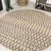 Jonathany Santa Monica SMB108H Beige/Navy Area Rug 5 ft. 3 in. X 5 ft. 3 in. Round