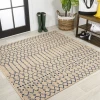 Jonathany Santa Monica SMB108H Beige/Navy Area Rug 5 ft. 3 in. X 5 ft. 3 in. Square
