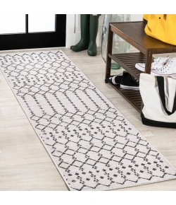 Jonathany Santa Monica SMB108I Cream/Black Area Rug 2 ft. 2 in. X 10 ft. Runner