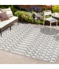 Ourika Moroccan Geometric Textured Weave Cream/Black 9 ft. x 12 ft. Indoor/Outdoor Area Rug