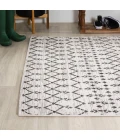 Ourika Moroccan Geometric Textured Weave Cream/Black 9 ft. x 12 ft. Indoor/Outdoor Area Rug