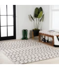 Ourika Moroccan Geometric Textured Weave Cream/Black 9 ft. x 12 ft. Indoor/Outdoor Area Rug