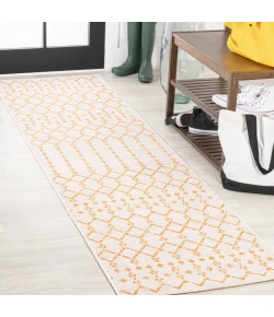 Jonathany Santa Monica SMB108J Cream/Yellow Area Rug 2 ft. 2 in. X 10 ft. Runner