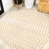 Jonathany Santa Monica SMB108J Cream/Yellow Area Rug 5 ft. 3 in. X 5 ft. 3 in. Round
