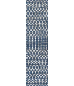 Jonathany Santa Monica SMB108K Navy/Beige Area Rug 2 ft. 2 in. X 8 ft. Runner