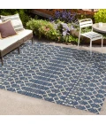 Ourika Moroccan Geometric Textured Weave Navy/Beige 8 ft. x 10 ft. Indoor/Outdoor Area Rug