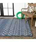 Ourika Moroccan Geometric Textured Weave Navy/Beige 8 ft. x 10 ft. Indoor/Outdoor Area Rug