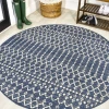 Jonathany Santa Monica SMB108K Navy/Beige Area Rug 5 ft. 3 in. X 5 ft. 3 in. Round