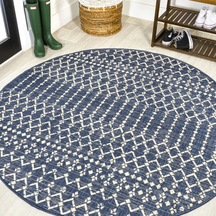 Jonathan Y SANTA MONICA Blue SMB108K 3ft.-1in. Round Rug