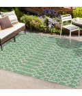 Ourika Moroccan Geometric Textured Weave Green/Cream 5 ft. x 8 ft. Indoor/Outdoor Area Rug